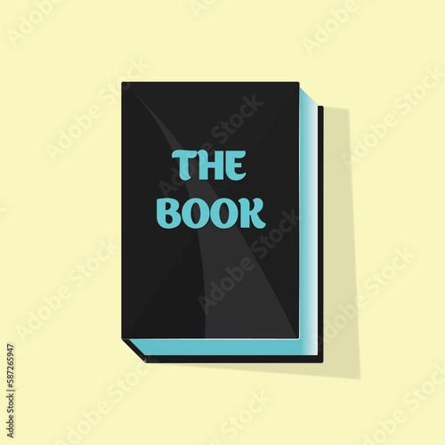 Book, black with blue text on a light yellow background
