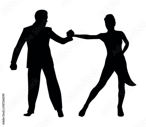 Dance people silhouette vector