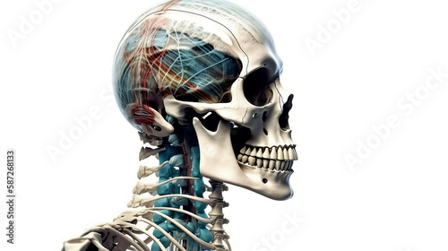 The human skull encases the brain and protects vital structures. Its shape and features vary among individuals and populations, and its study is crucial for understanding anatomy, evolution, and patho