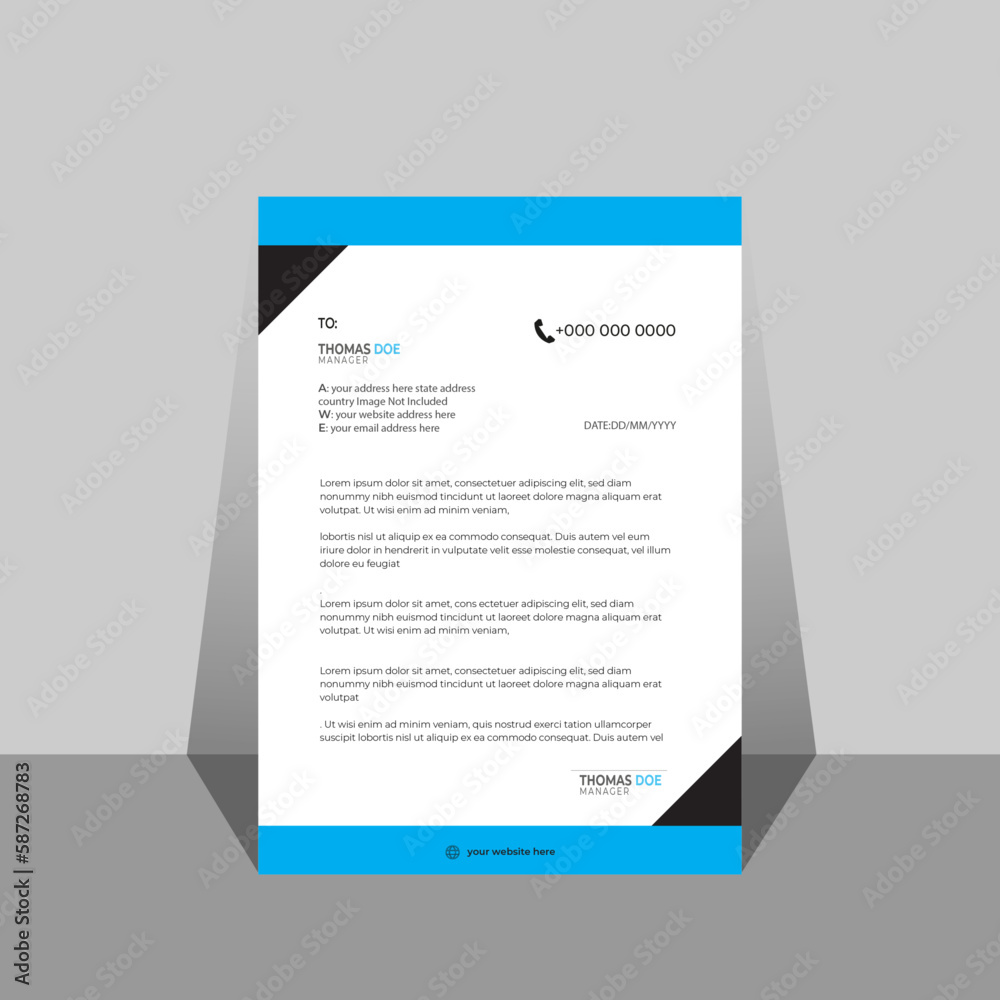 modern business letterhead in abstract design