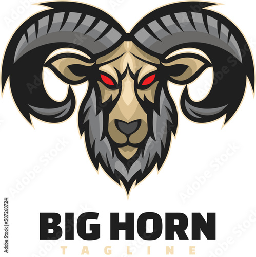 goat horn mascot logo