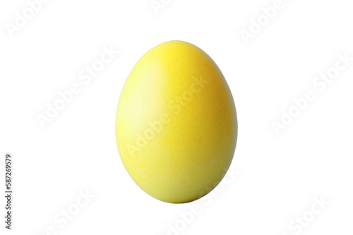 Colored yellow Easter egg on a transparent background