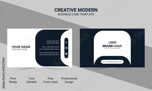 black and white business card design