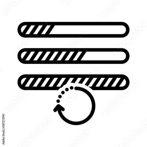 Black line icon for Load more