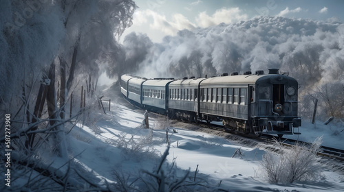 treno in inverno photo