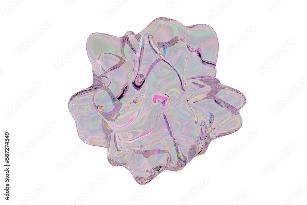 Abstract colored liquid glass 3d rendered shape Abstract colored liquid glass 3d rendered shape