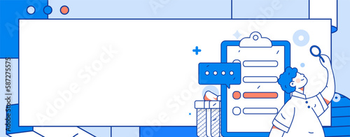Invite friends to conduct questionnaire survey flat vector concept operation hand drawn illustration
