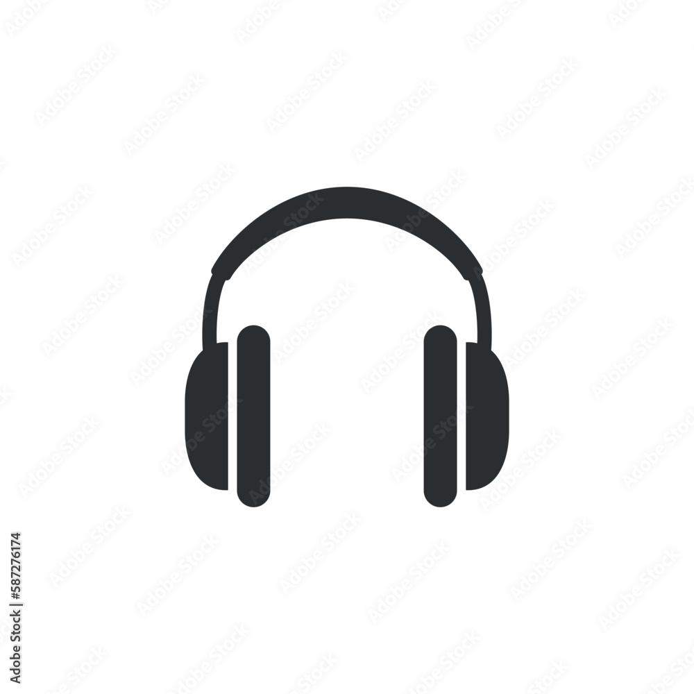 Headphone icon in flat style. Earphone vector illustration on isolated background. Listen music sign business concept. Headphone icon in flat style. Earphone vector illustration on isolated background. Listen music sign business concept.