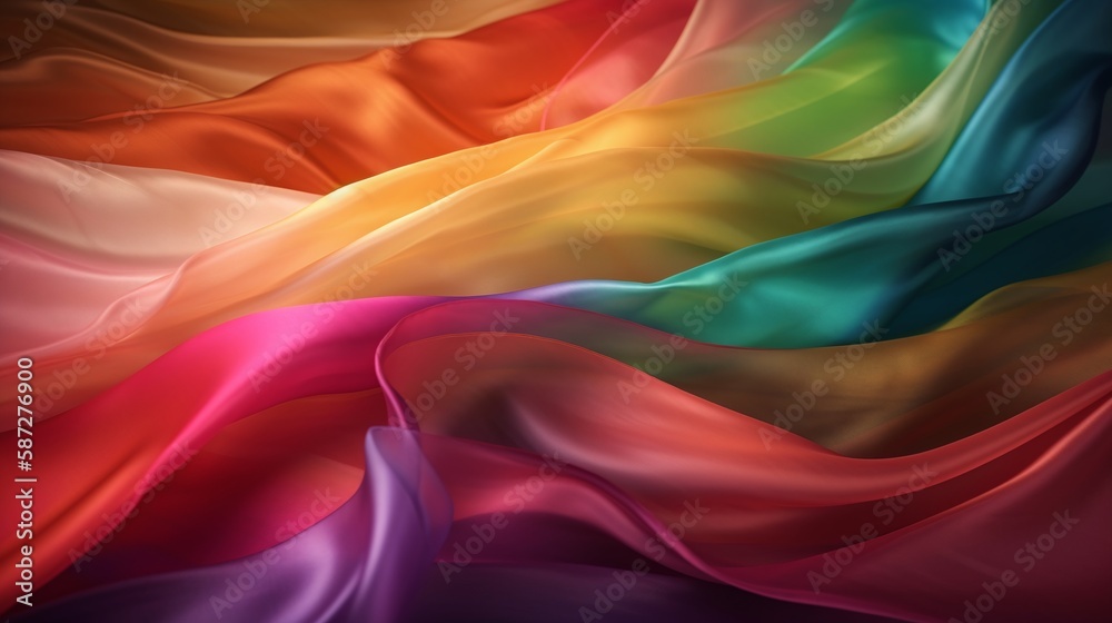 Obraz premium Vibrant Oceanic Embrace as a tidal swirl of brilliant hues cascading over the horizon in a magnificent wave of color Generated by AI