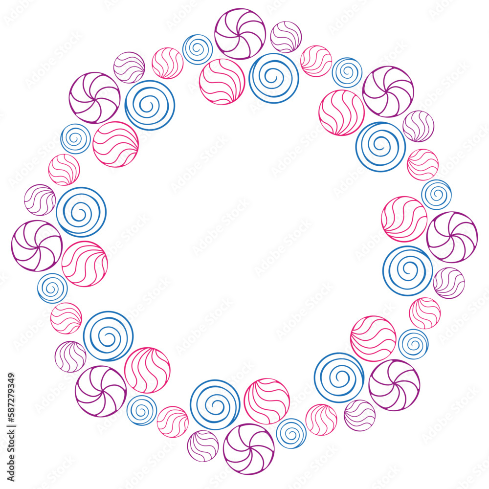 candy frame with painted candies and lollipops candy frame with painted candies and lollipops