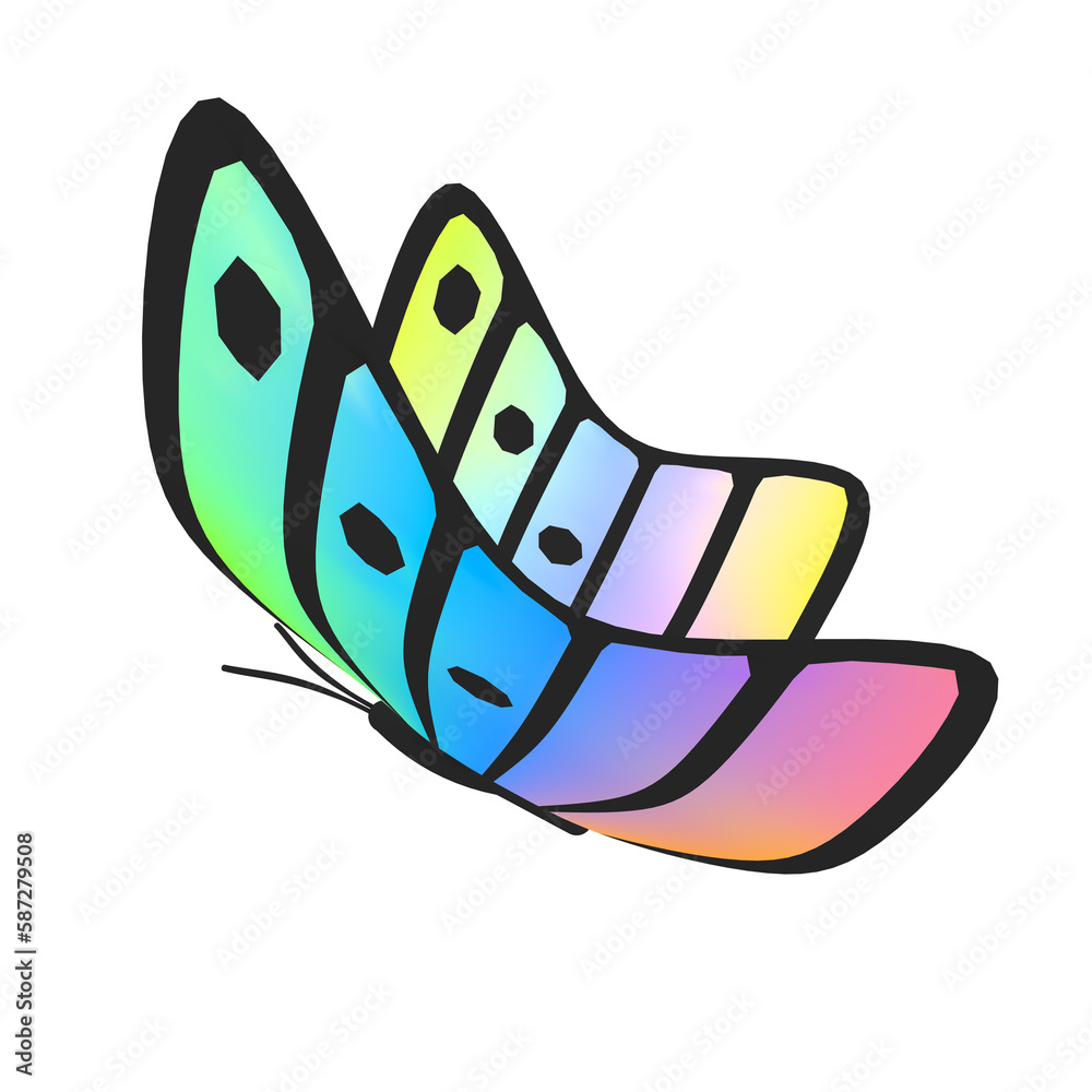 Abstract butterfly on a transparent background in PNG format. Butterfly