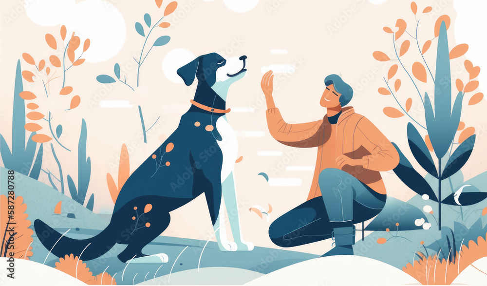 The man and his dog share a heartwarming hug full of love and happiness. Generative AI