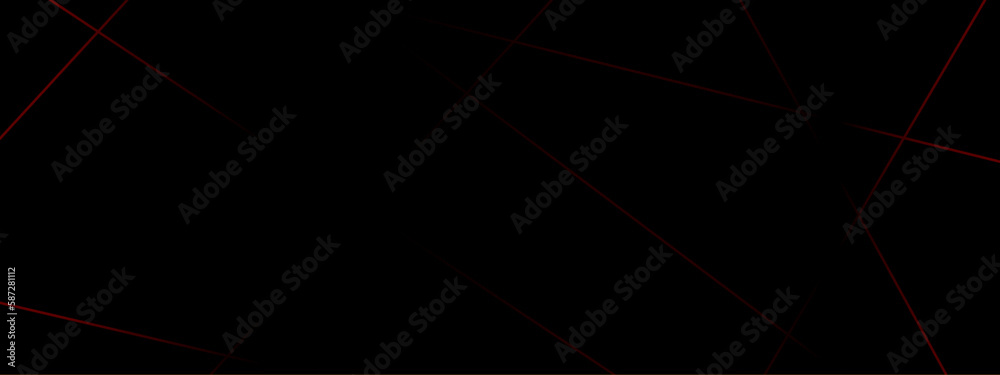 Abstract red lines on black backgrounds. luxury polygonal frame, premium design. geometric triangle borders with copy space in center, abstract red and black are light pattern, vector illustration.