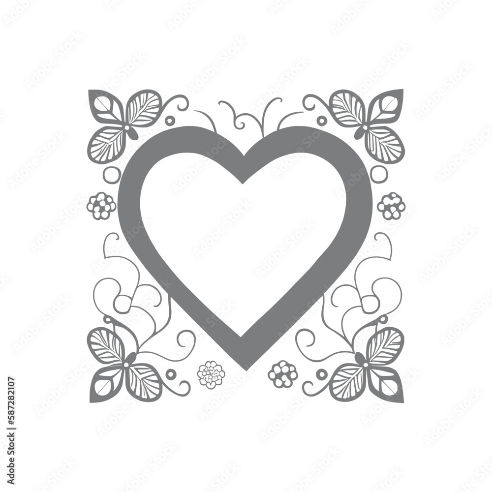 In the Coloring Book, the heart-shaped frames are beautifully decorated with intricate floral designs. In the Coloring Book, the heart-shaped frames are beautifully decorated with intricate floral designs.