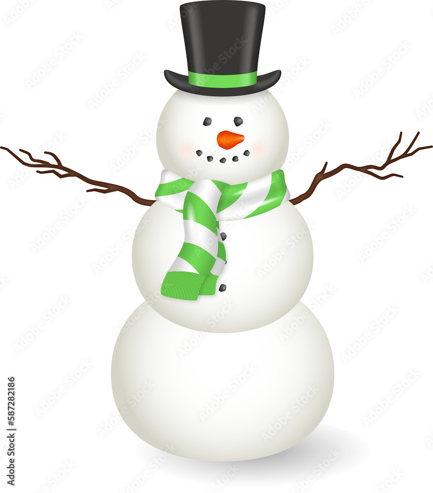 Digitally generated image of snowman icon against white background