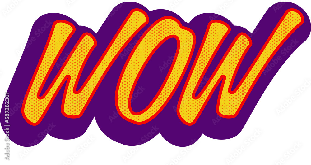 Fototapeta premium Digitally generated image of dot pattern design over wow text banner against white background