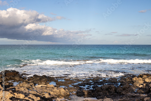 Rocky coast of Atlantic ocean, Fuerteventura, Spain