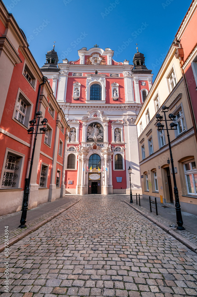 Obraz premium Baroque Basilica of Our Lady of Perpetual Help and St. Mary Magdalene. Poznan, Greater Poland Voivodeship, Poland.