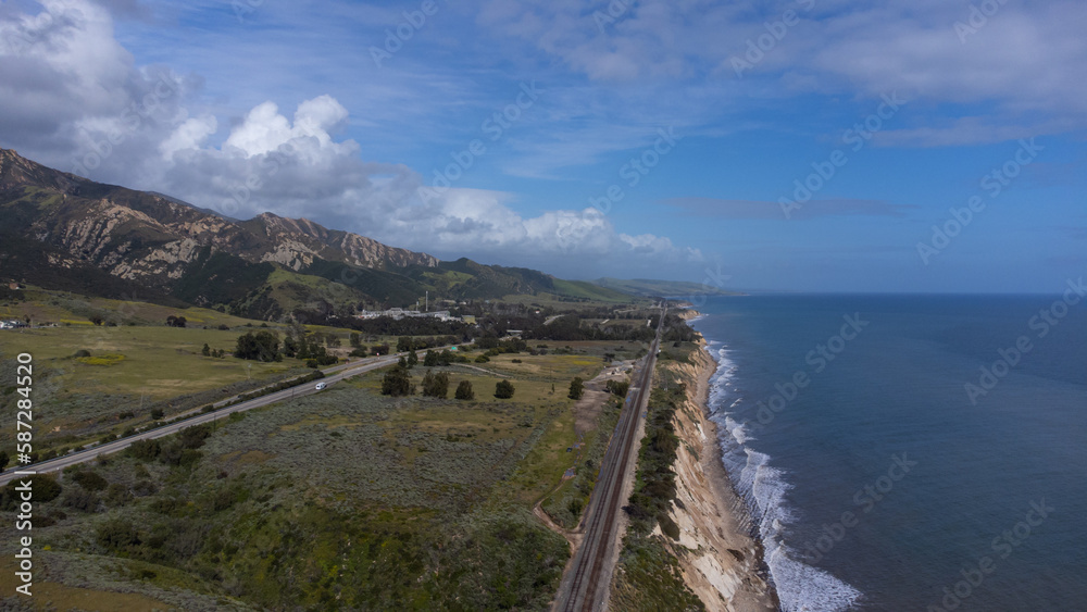 Fototapeta premium Aerial View of Gaviota Coast, California