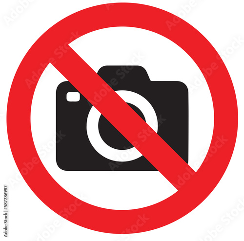 no camera sign on transparent background