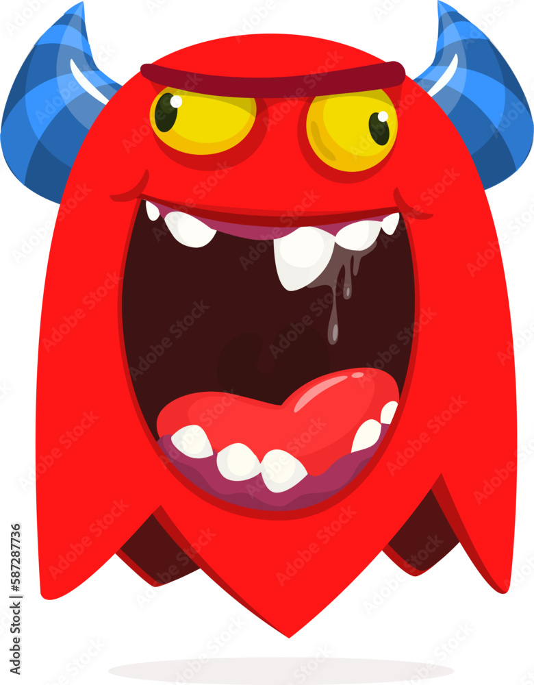 Obraz premium Funny cartoon monster character for Halloween. Vector isolated. Great for package design