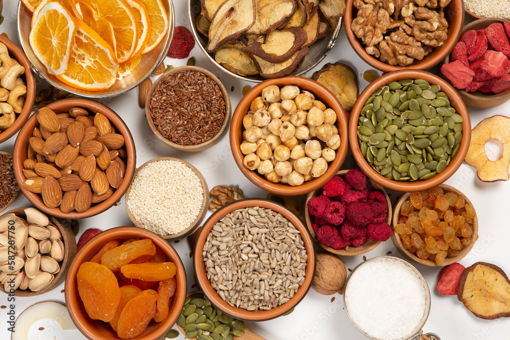 Set of Nuts Walnuts, Brazil Nut, Almond, cashew, Pine Nut peanuts, pistachios, pecans collection Isolated, Set of different delicious organic nuts on white background Set of Nuts Walnuts, Brazil Nut, Almond, cashew, Pine Nut peanuts, pistachios, pecans collection Isolated, Set of different delicious organic nuts on white background
