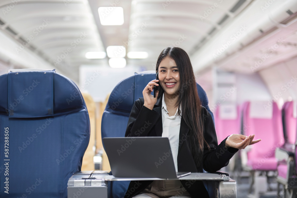 tourism and technology concept of business woman with smartphone and laptop tourism and technology concept of business woman with smartphone and laptop