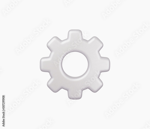3d Realistic Gear icon vector illustration