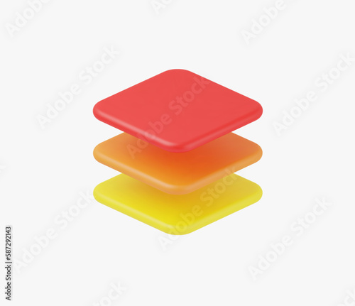 3d Realistic Layers icon vector illustration.