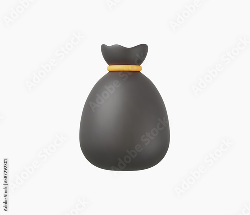 3d Realistic Money bag icon vector illustration