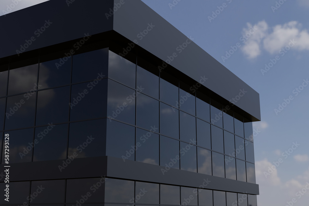Obraz premium 3D Render of Building for logo Mockup