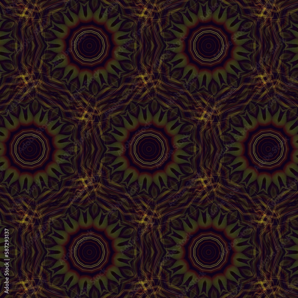 Bloom wavy blooming floral baubles aloe vera abstract decoration colorful pattern full of kaleidoscope theme, seamless pattern and geometry. Great for art, websites, collectors, wall displays, busines