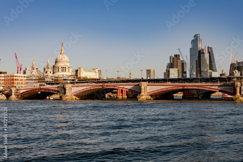 St Paul's Cathedral, the city of London and the river Thames