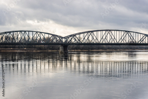 Bridge of Jozef Pilsudski over Vistula River in Torun city, Poland