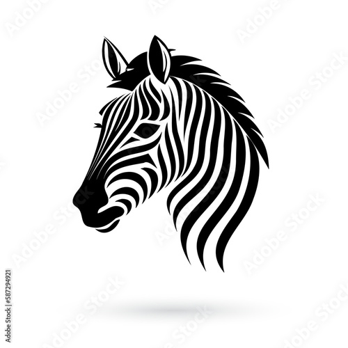 The Zebras Head logo showcases the striking profile of a Black-and-White Zebra, distinguished by its prominent Mane and tall, Pointed Ears, set against a clean, White Background.