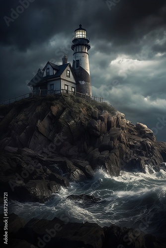 lighthouse on the rocks