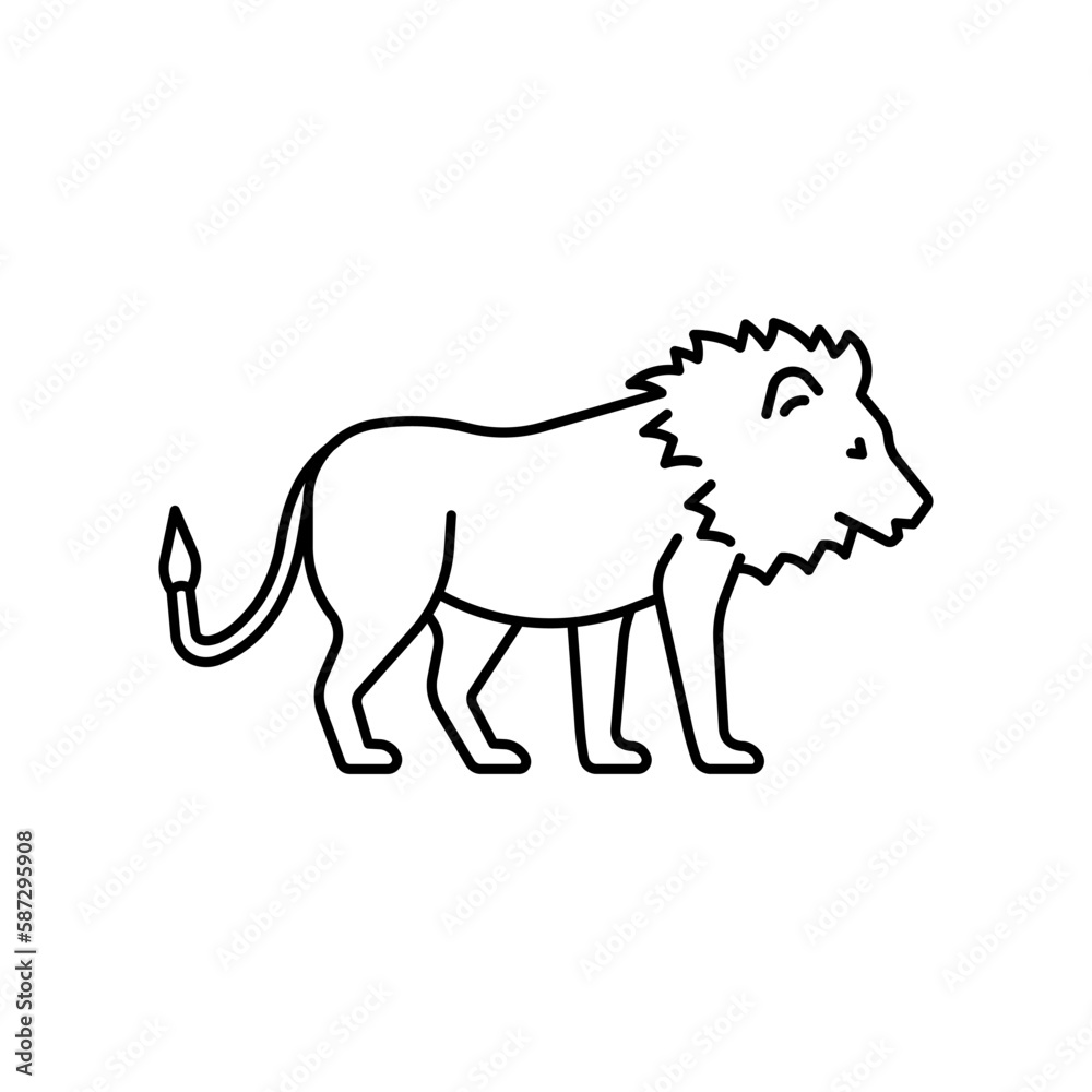 Lion icon. High quality black vector illustration.