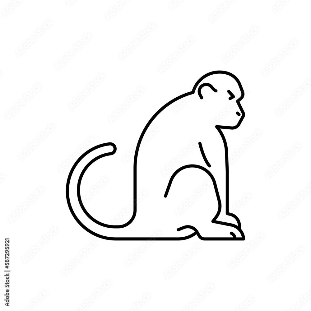 Obraz premium Monkey icon. High quality black vector illustration.