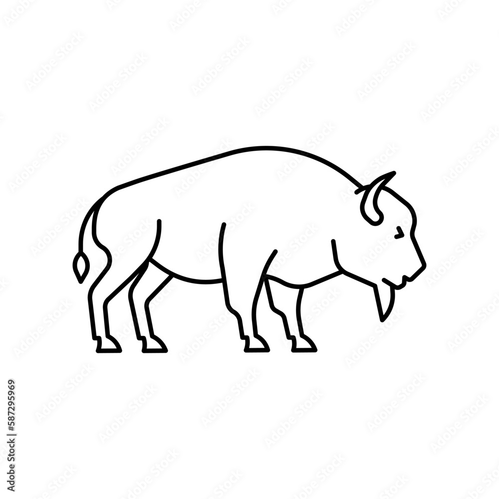 Fototapeta premium Bison icon. High quality black vector illustration.