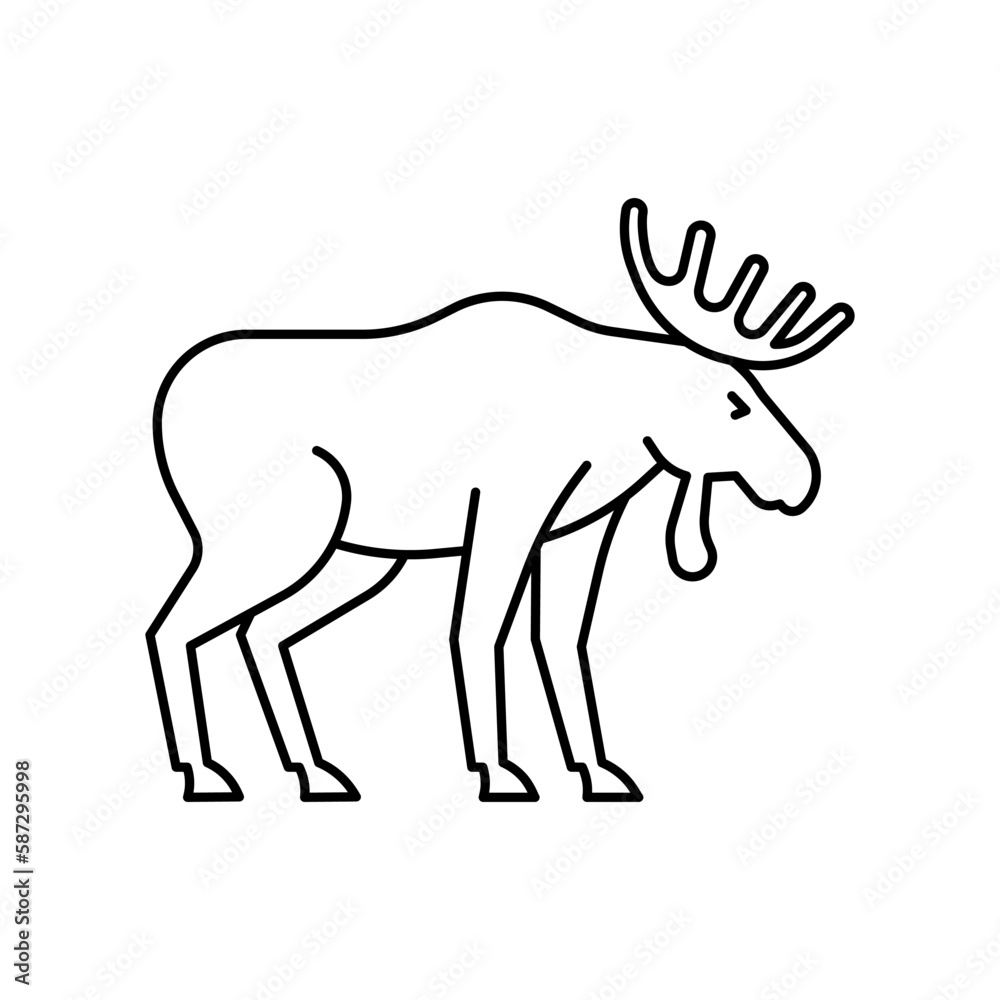 Moose icon. High quality black vector illustration.