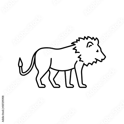 Lion icon. High quality black vector illustration.