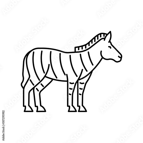 Zebra icon. High quality black vector illustration.