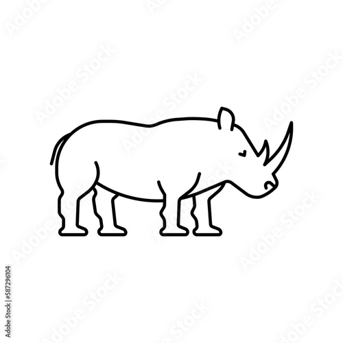 Rhinoceros icon. High quality black vector illustration.