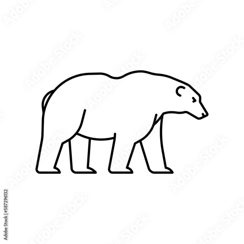 Polar bear icon. High quality black vector illustration.