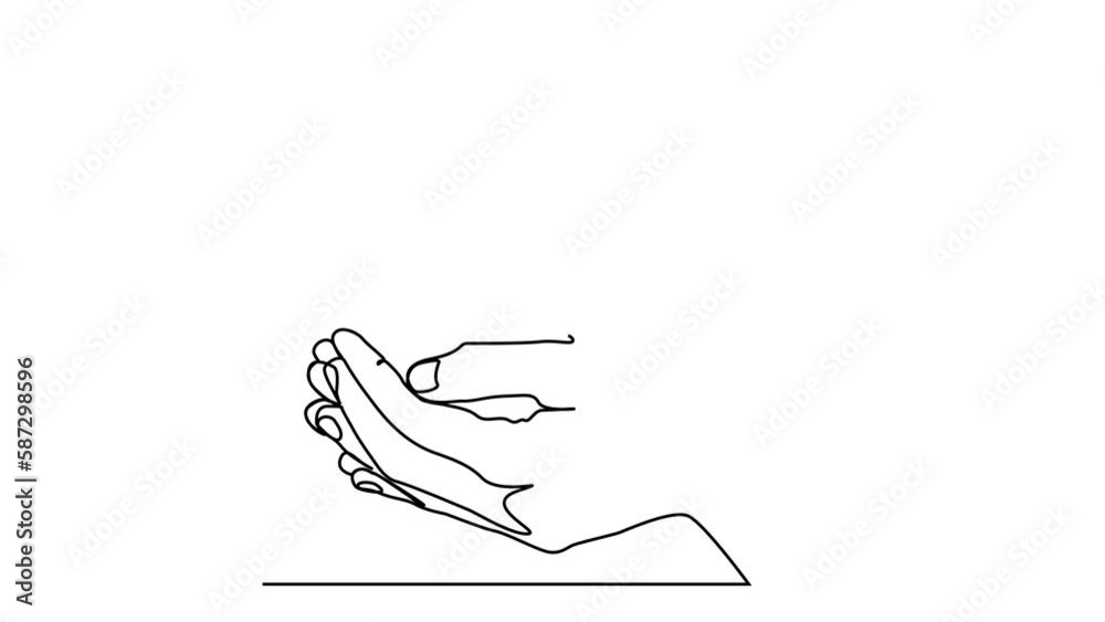 continuous line drawing return to nature with hands holding trees concept of growing and loving the world