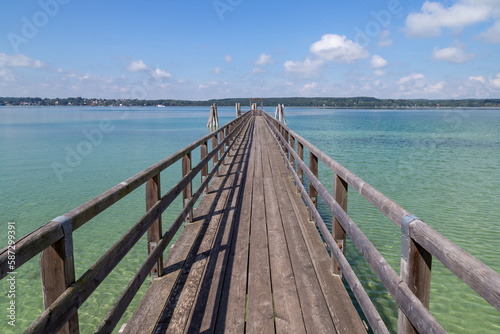 Ammersee jetty near Munich in Bavaria Germany
