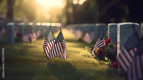 National Veteran Cemetery Memorial Day generative art