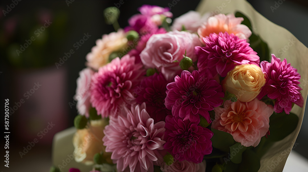 springtime flowers for Mothers Day holiday concept generative art