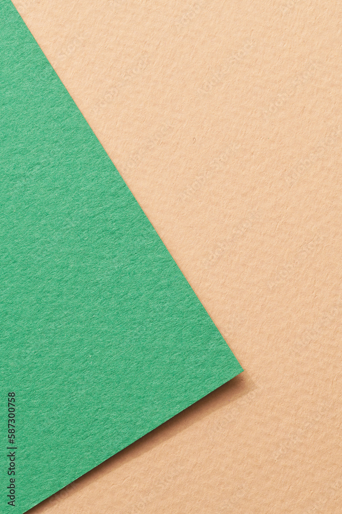 Rough kraft paper background, paper texture beige green colors. Mockup with copy space for text Rough kraft paper background, paper texture beige green colors. Mockup with copy space for text