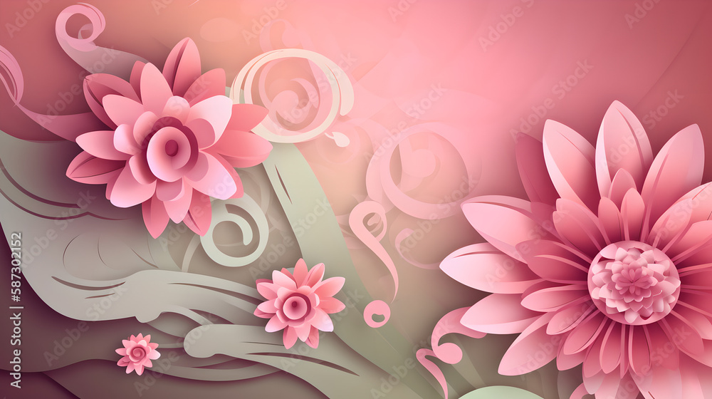 springtime flowers for Mothers Day holiday concept generative art